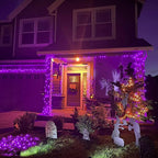 JMEXSUSS 400 LED Purple String Lights Indoor Outdoor Waterproof, 132ft Purple Halloween Lights Plug in with Remote, 8 Modes Christmas Light for Bedroom Party Patio Deck Halloween Christmas Tree Decor