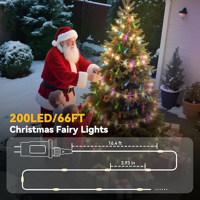 LitHome 200LED 66FT Led Fairy Lights Plug in, Color Changing Fairy Lights with Remote, 9 Modes Led String Lights Indoor Dimmable, Fairy String Lights for Girls Bedroom Dorm Classroom Christmas Decor