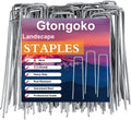 Gtongoko 120 Pack Galvanized Landscape Staples Plant Cover Stakes 6 Inch 11 Gauge Lawn Staples Fence Stakes Ground Stakes for Landscaping Securing Weed Barrier Fabric, Decoration