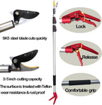 4.6-10ft Extendable Tree Pruner,Telescopic Tree Trimmer Pole Saw, Branch Cutter,Upgrade Steel Saw blade,Fruit Picker and Pruning Shears Gardening,Lightweight & Portable Lopper with a Fruit Mesh Bag
