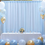 10x10 Blue Tulle Backdrop Curtains for Parties, Sheer Backdrop Curtain Wedding Photo Background Drapes for Baby Shower Photography Birthday Party