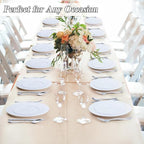 100PCS White Plastic Plates Set, 50 10.25 inch Dinner Plate and 50 7.5 inch Dessert Plates, Premium Disposable Plates for Party, Wedding