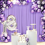 AK TRADING CO. 10 feet x 10 feet Polyester Backdrop Drapes Curtains Panels with Rod Pockets - Wedding Ceremony Party Home Window Decorations - Lavender