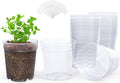 homenote Clear Nursery Pots for Plants,6.7 Inch Plant Pot for Planting Plastic Seedling with Drainage Holes Seed Starter Flower High Transparency with 20 Labels (15 Pack)