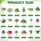 WILLBOND 50 Pcs Bulk Mini Artificial Succulents Plants Assorted Unpotted Realistic Plants Fake Textured Succulent Picks Realistic Plastic Cactus Stems for Succulent Garden Home Decor (Normal Style)