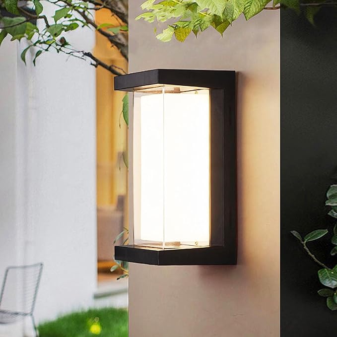 Wall Light Modern Outdoor Light Fixture 24W Outdoor Sconce Lights for House Black Aluminum Outdoor Lighting Waterproof for Porch,Patio,Garage 2100Lm