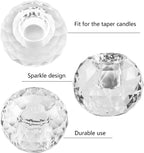 Kitcom Crystal Taper Candle Holders Multiple Faceted Designed Hand Cut Crystal Holders Wedding Banquet Decorations for Home W2.4xH1.8Inches Pack of 2, Comes with Gift Box