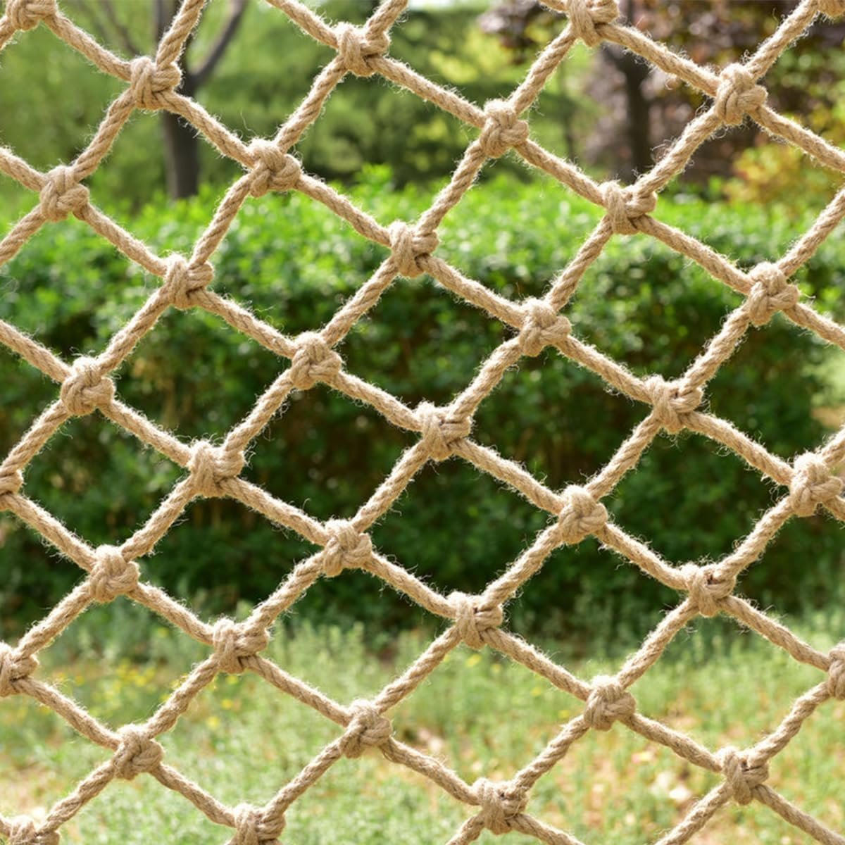 Natural Jute Hemp Rope Net,8mm Thick Safety Anti-Fall for Children Pet,Balcony Stairs Garden Playground Protection Net,Indoor & Outdoor Decor (Size:1M*6M(3.3FT*19.7FT))