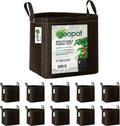 GeoPot 5 Gallon Fabric Grow Bags with Handles for Vegetables, Houseplants, Herbs & Flowers | 10-Pack | Fabric Pots for Outdoors and Indoors, Aerated Fabric Grow Bags