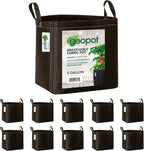 GeoPot 5 Gallon Fabric Grow Bags with Handles for Vegetables, Houseplants, Herbs & Flowers | 10-Pack | Fabric Pots for Outdoors and Indoors, Aerated Fabric Grow Bags