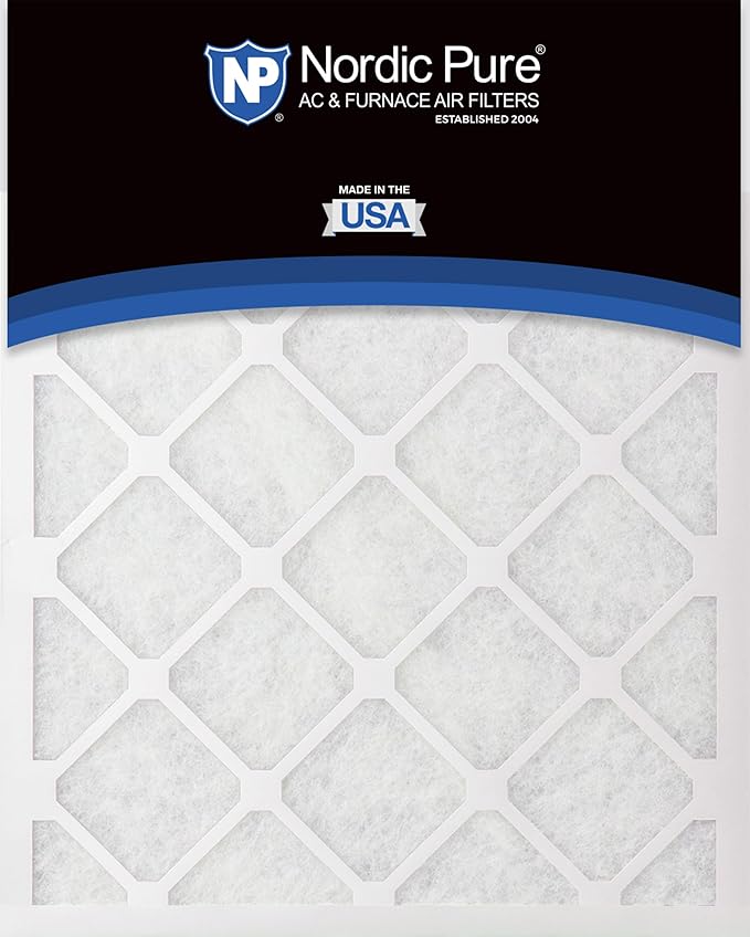 Nordic Pure 12x24x1 (Actual Size: 11 1/2 x 23 1/2 x 3/4) Poly Green MERV 6 AC Furnace Air Filters – Reduces Dust, Pollen, Pet Dander & Allergens – 3-Pack