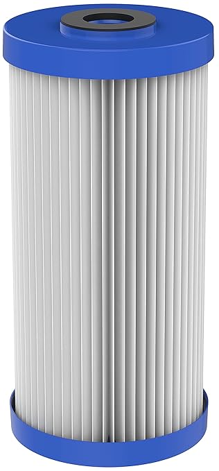 Pentair Pentek R50-BB Big Blue Sediment Water Filter, 10-Inch, Whole House Pleated Polyester Filter Cartridge, 10" x 4.5", 50 Micron