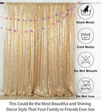 ShinyBeauty Sequin Backdrop 7ftx7ft Light Gold | Sparkle Drapes for Photoshoots & Parties | Glitter Fabric Background for Elegant Events | Perfect for Happy Birthday Celebrations