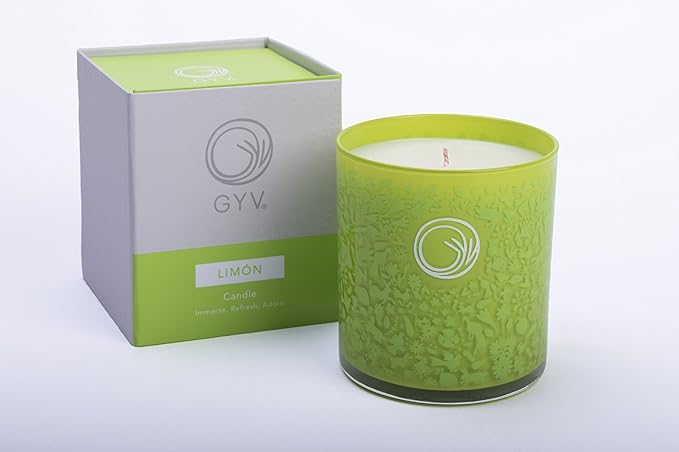 GYV Scented Jar Candle (10 oz) | Coconut Wax with Aromatherapy Grade Natural Oils (Limon)