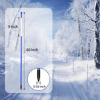 Growsun Driveway Marker 5ft Blue Fiberglass 5/16 inch Dia Snow Fence Reflective Plow Stakes for Yard Walkways Parking Lots Safety Rods Edge, 50 Pack