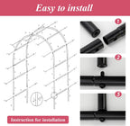 Thickened Tube Garden Arch Trellis - 4.6ft Wide x 7.9ft High or 7.6ft Wide x 6.4ft High - Trellis for Climbing Plants - Stable Garden Arbor, Wedding Arch Decorations, Birthday Party Decoration