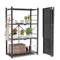 EAGLE PEAK 4-Tier Foldable Greenhouse Shelf, Heavy Duty Metal Storage Rack, No Assembly Steel Shelving Unit, Plant Stand for Greenhouse and Multi-Use Storage, 28”x14.6”x44.7”, 520 lbs, 1 Pack, Black