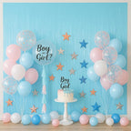 2 Pack Pastel Blue Tinsel Foil Fringe Curtains, Blue Party Decorations, Metallic Tinsel Party Streamers Backdrop for Birthday Baby Shower Gender Reveal Wedding Party Decorations