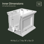 Mayne Fairfield 4ft Window Box - White - Durable Self Watering Resin Planter with Wall Mount Brackets, Plastic (5823-W)