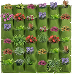 WFIST Vertical Hanging Planter Bag, Breathable Felt Wall Garden Planter with Metal Grommets, Indoor/Outdoor Space-Saving Herb & Flower Growing Pouch (36-Pocket)