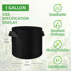 LITLANDSTAR 50 Pack 1 Gallon Plant Grow Bags, Breathable Felt Non-Woven Aeration Fabric Plant Grow Pots, Garden Planting Containers for Nursery Vegetable Flower Grow Bags with Handles (7.1x5.9inch)