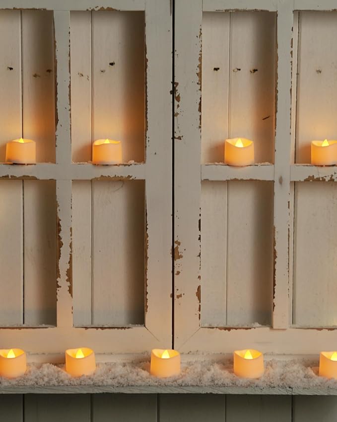 Homemory 72-Pack Novelty Flickering Flameless Tea Lights, 200+Hours Battery Operated, Fake Electric LED Votive Candles for Small Wedding Table Centerpieces, Proposals, Anniversaries