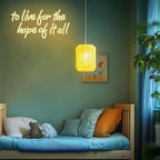 To Live For The Hope Of It All Neon Sign Letter Neon Light Warm White Led Neon Signs for Calssroom Hospital Bedroom Decoration