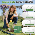 25 Pack Garden Staples,6 Inch 11 Gauge Galvanized U-Shaped Garden Stakes,Heavy-Duty Ground Yard Stakes for Inflatables,Irrigation Tubing,Holding Fence,Weed Barrier,Decoration