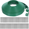 uxcell Landscape Edging, 1Pcs 80FT x 2" - No Dig Garden Edging Kit with 75 Stakes, Landscape Edging Border for Garden Lawn Flower Bed Yard Grass (Green)