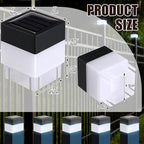 Hicarer 12 Pack Solar Fence Post Cap Lights 2in x 2in Solar Post Cap Fence Lights for Garden, Gazebos, Street Wall (White)