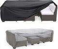 Patio Furniture Set Cover Waterproof, Mrrihand Outdoor Sectional Sofa Set Cover Heavy Duty 600D Table and Chair Set Cover 84" L× 44" W× 23" H