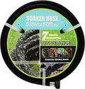 Soaker Hose with Connector 5/8in Diameter 25FT 50FT Black Garden Water Hose Flower Bed and Lawn Lightweight Hose (50FT)
