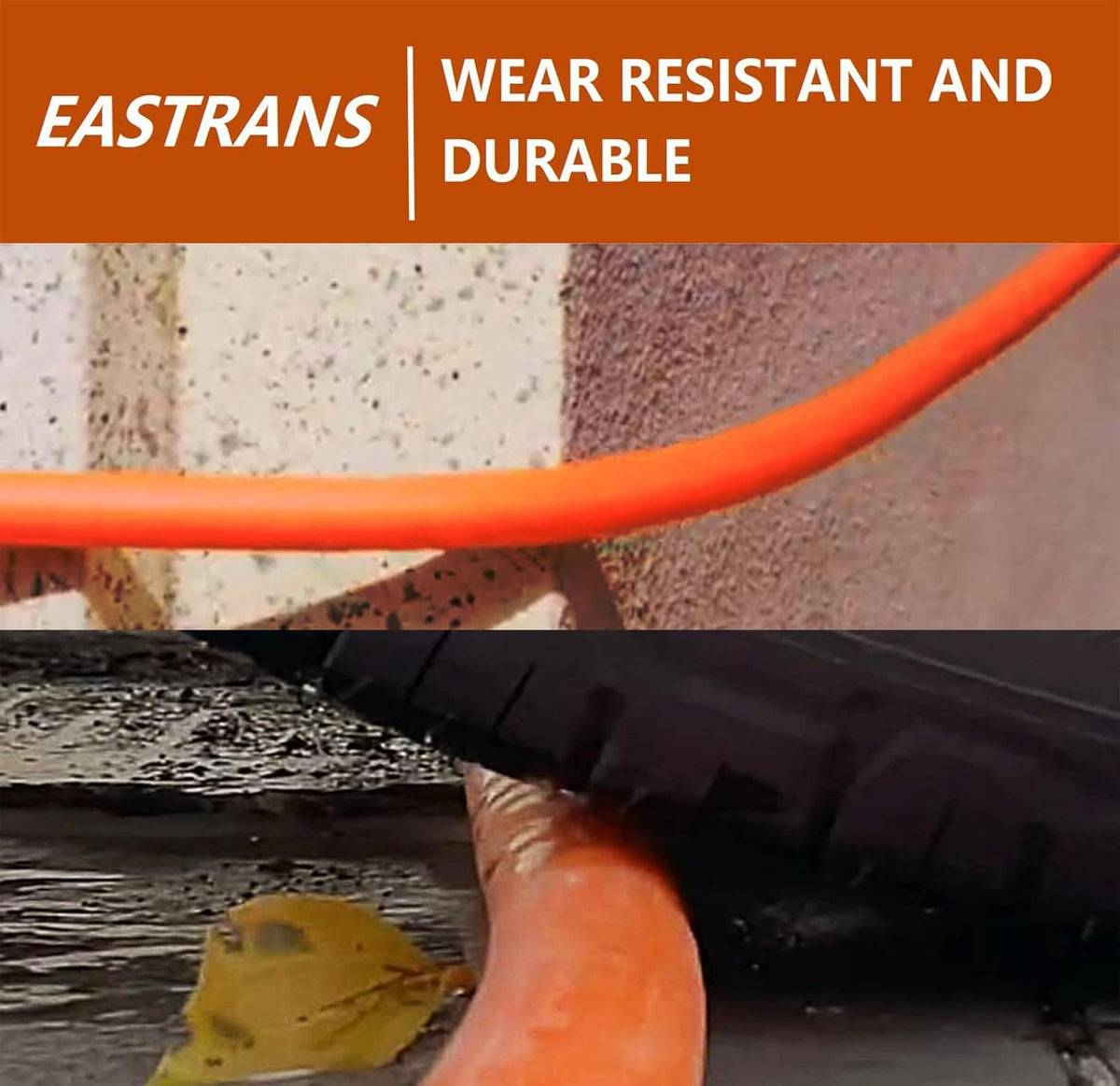 EASTRANS Short Garden Hose 10 ft x 5/8", Heavy Duty Orange Water Hose with Female to Female Brass Connector for All-weather Outdoor
