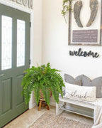 Hollyone Artificial Fern Plants in Pot 25.5" Artificial Boston Fern 31 Leaves for Outdoors & Indoor Faux Potted Plant Fake Ferns Bush Plant for Patio Garden Farmhouse Porch Home Decor Green