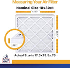Filter King 18x30x1 Air Filter | 4-PACK | MERV 13 HVAC Pleated A/C Furnace Filters | MADE IN USA | Actual Size: 17.5 x 29.5 x .75"