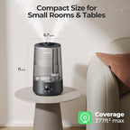 Homvana 3.6L Cool Mist Humidifiers for Bedroom, Large Room, Home, House, Office, Living Room, 34H Top Fill Easy to Clean Small Humidifier for Plants indoor, Grow Tents, Greenhouse, Filterless (Black)
