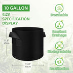 30 Pack 10 Gallon Plant Grow Bags, Breathable Felt Non-Woven Aeration Fabric Plant Grow Pots, Garden Planting Containers for Nursery Vegetable Flower Grow Bags with Handles (15.7x11.8inch)