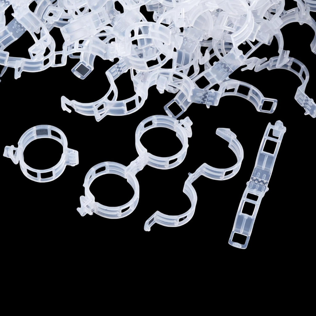 100 Pcs Plant Support Clips,Plastic Clips for Securing Plants,Tomato Vine Clips,Plant Fixing Clips,Garden Clips for Climbing Plants,Grape and Vine Vegetables (100, White)