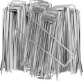 100 Pieces 6 Inch 11 Gauge Galvanized Landscape Staples,Stakes for Outdoor Decorations, Anti-Rust Staples for Weed Barrier Fabric, U-Shaped Tent Stakes