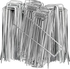 100 Pieces 6 Inch 11 Gauge Galvanized Landscape Staples,Stakes for Outdoor Decorations, Anti-Rust Staples for Weed Barrier Fabric, U-Shaped Tent Stakes
