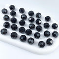 200 PCS 6mm Crystal Glass Beads Round Multiple Faceted Loose Spacer Glass Beads for DIY Handcrafte Bracelet Necklace Earring Jewelry Making(Black)