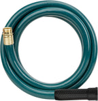 Worth Short Lead-in Green Garden Hose 5/8 in. x 12 ft. -Kink Free, No Leaking, Male/Female Fittings -Heavy Duty Durable Flexible Lightweight Water Pipe -Brass Aluminum Ends for Household & Yard Use