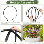 Metal Plant Circle Trellis, Garden Sculpture Globe Trellis for Climbing Plants Outdoor Potted Round Planter Trellis Black Décor Garden Ornament for Patio Doorway Home Urn Filler-18.5"x14.96", 2Pack