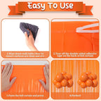 2 Pack Orange Foil Fringe Backdrop Curtains, Tinsel Streamers Birthday Party Decorations, Fringe Backdrop for Graduation, Baby Shower, Gender Reveal, Disco Party