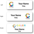 Custom Name Tags w/Scratch Resistant Metal Front & Hard Plastic Back (1.25 x 3 Inch, Silver)
