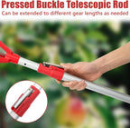 Adjustable Fruit Picker Extension 51"-91" Aluminum Telescoping Pole, Multi-Function Fruit Grabber for Lemons, Oranges, Persimmon, Avocados, Gentle Harvesting, No Bruising