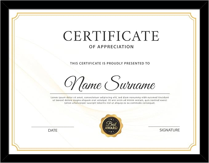 18 Packs 8.5x11 Multi Picture Frames Set, Certificate Frame for Document Diploma Award, Light Weight Bulk 8.5 by 11 Frames For Wall Hanging and Table, Black