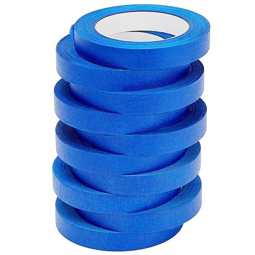 Lichamp 10 Pack Blue Painters Tape 3/4 inch, Blue Masking Tape Bulk Multi Pack, 0.75 inch x 55 Yards x 10 Rolls (550 Total Yards)