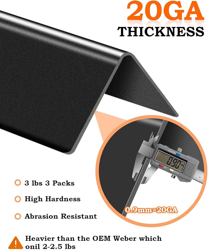 7635 Flavorizer Bars 15.3 Inch for Weber Spirit Grill Parts Spirit 200 & GS4 Spirit II 200 E/S210 Grill Parts with Front Control, 3 Pcs Grill Flavor Plate for Weber 69785 68949