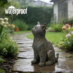Braxio Cat Garden Statue Outdoor Decor - Realistic Sitting Cat Figurine for Patio, Yard, Porch, Resin Curious Kitty Sculpture Lawn & Home Decoration 8.5 x 5.4 x 10 Inch
